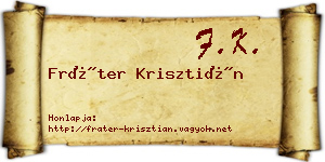 Fráter Krisztián névjegykártya